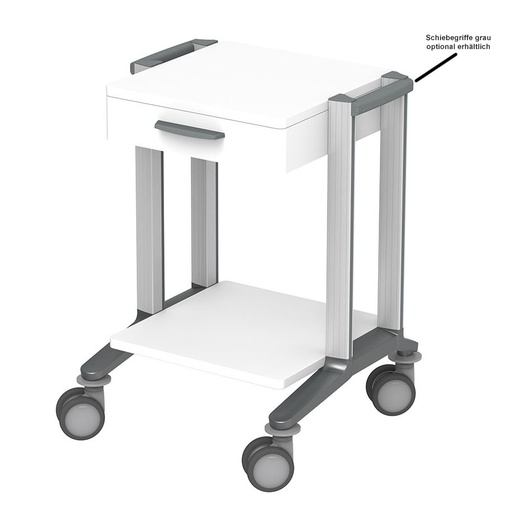 [22405-01] HAEBERLE doppio 45 Basic trolley with 2 shelves and 1 drawer white