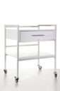 MEDDAX Multi-purpose trolley with 1 drawer powder coated grey-white
