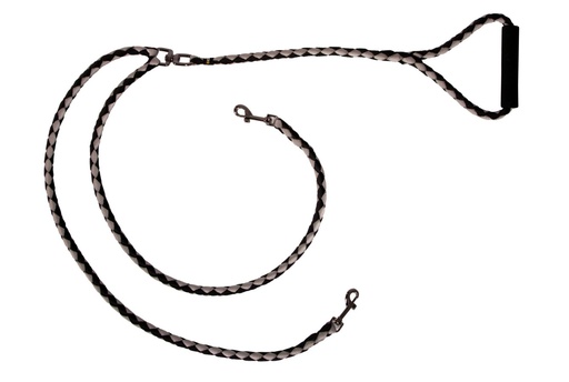 [22692-01] KERBL Double leash black / grey 140 cm x 12 mm