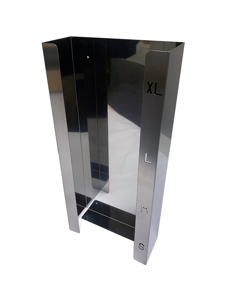 MEDDAX Stainless steel glove holder Quadro flat 238 x 520 x 93 mm