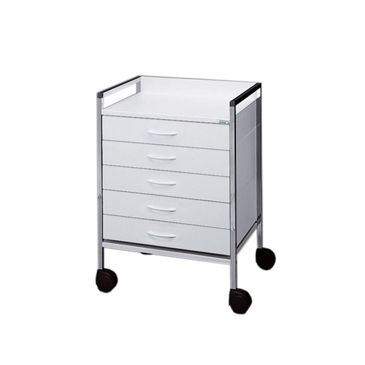 [27326-01] VARIOCAR 60 Basic trolley, 833mm high, with 5 drawers, white