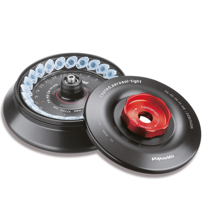 EPPENDORF Festwinkelrotor FA-45-24-11-HS aerosoldicht, komplett mit Deckel