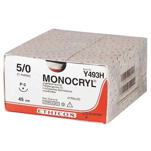 [15606-01] ETHICON Monocryl Suture material P3-Black undyed monofilament 0.45 m