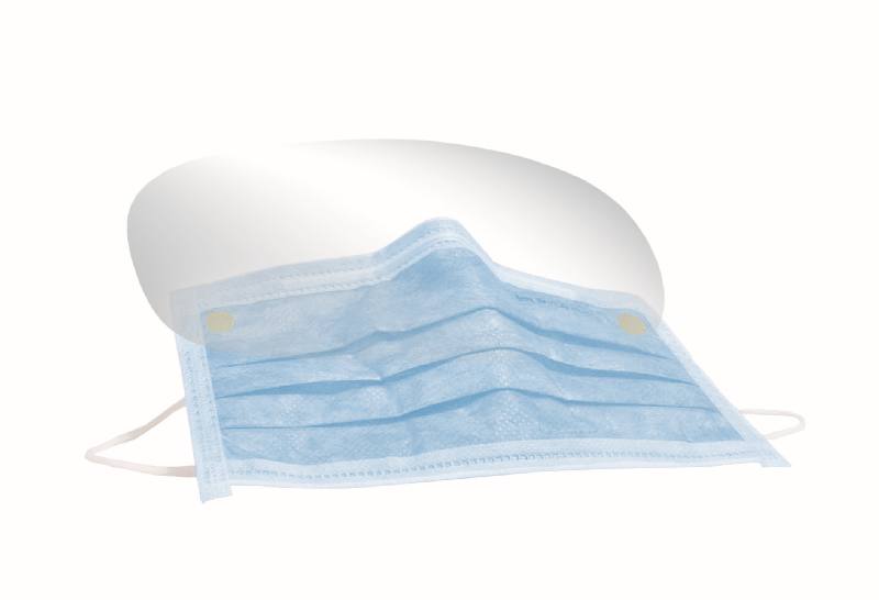 EURONDA Monoart Protection 3 Mundschutz mit Gummizug und Augenschutz blau