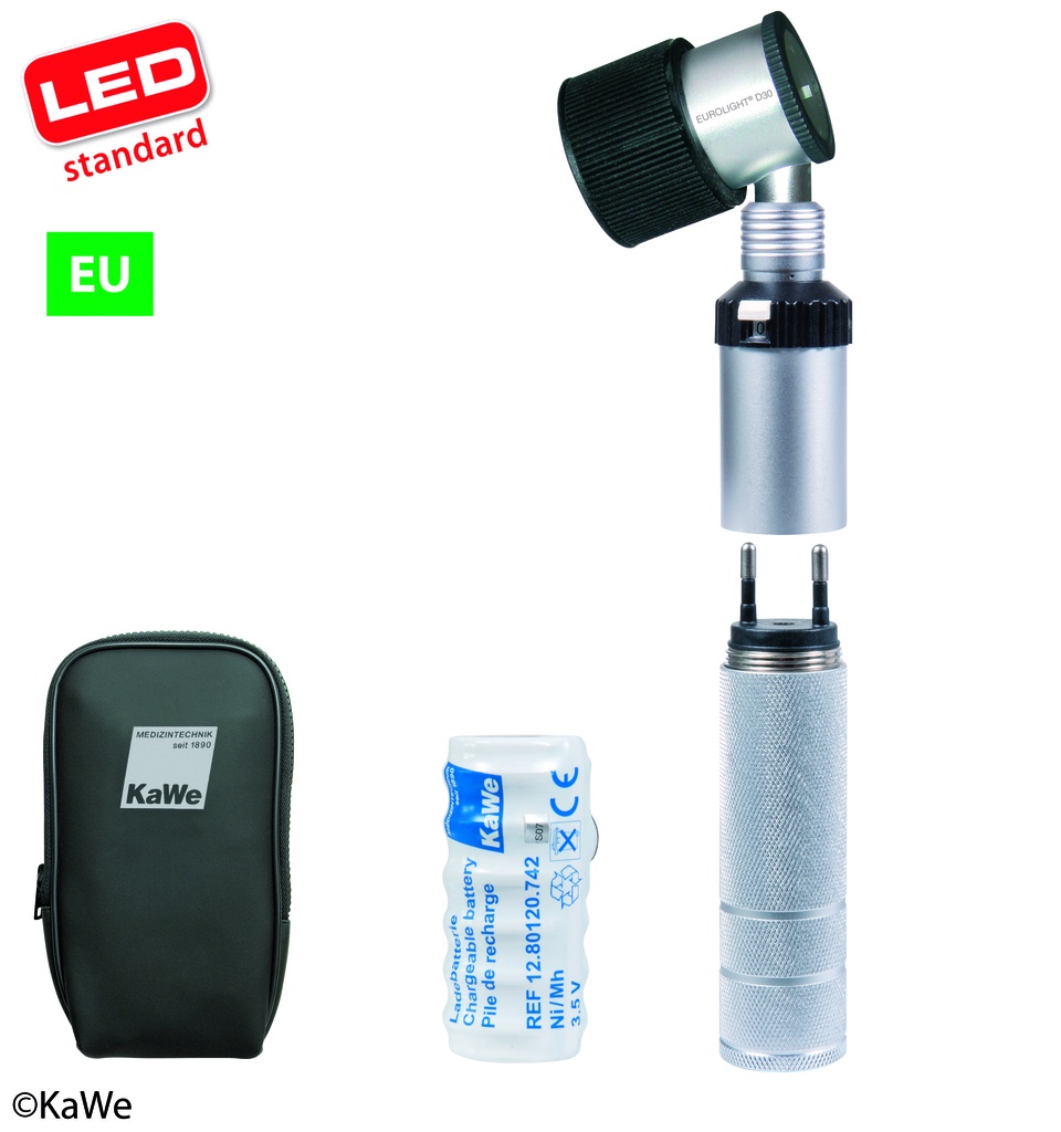 KAWE Dermatoskop Eurolight D30 LED 3,5V Komplett-Set