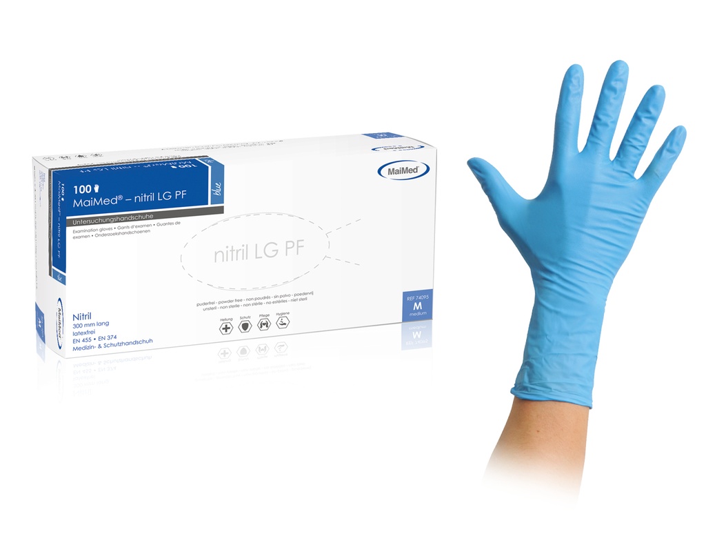 MAIMED nitril LG PF Nitril mikrogeraut blau