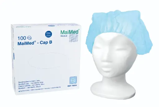 [10241-01] MAIMED Cap B Baretthaube, Ø 52 cm, weiß, 100 Stück