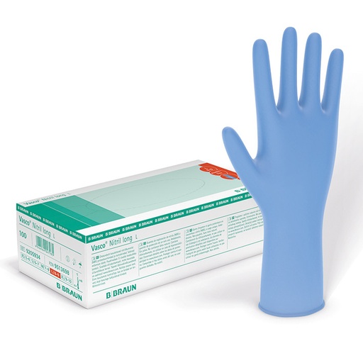 B.BRAUN Vasco Nitril long Schutzhandschuhe unsteril