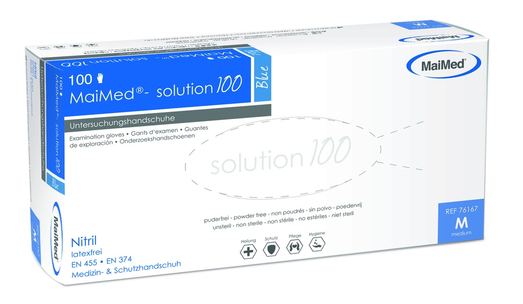 MAIMED solution 100 blue Nitrile gloves powder-free