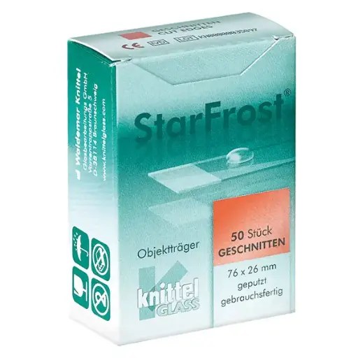 [13885-01] SERVOPRAX Star Frost Objektträger, 76 x 26 mm, 50 Stück, transparent