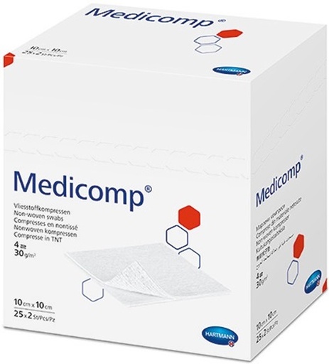 HARTMANN Medicomp steril Vliesstoffkompressen mit Mullstruktur