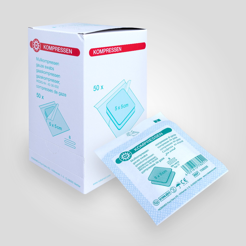 NOBA DRESSING MATERIAL Gauze swabs sterile, 8 ply